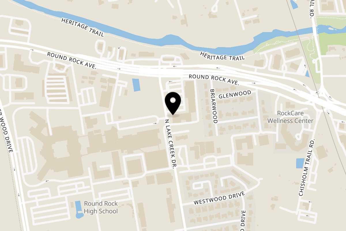 Map showing the location of Niki's Pizza on 1205 Round Rock Ave #137 in Round Rock